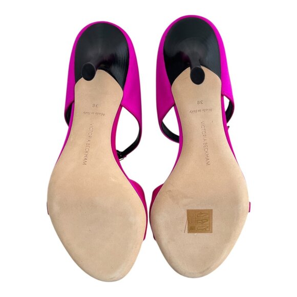 Victoria Beckham 90 Jordy Mule Sandals Stilettos in Hot Pink | Fuchsia | Size 8 - Picture 8 of 10